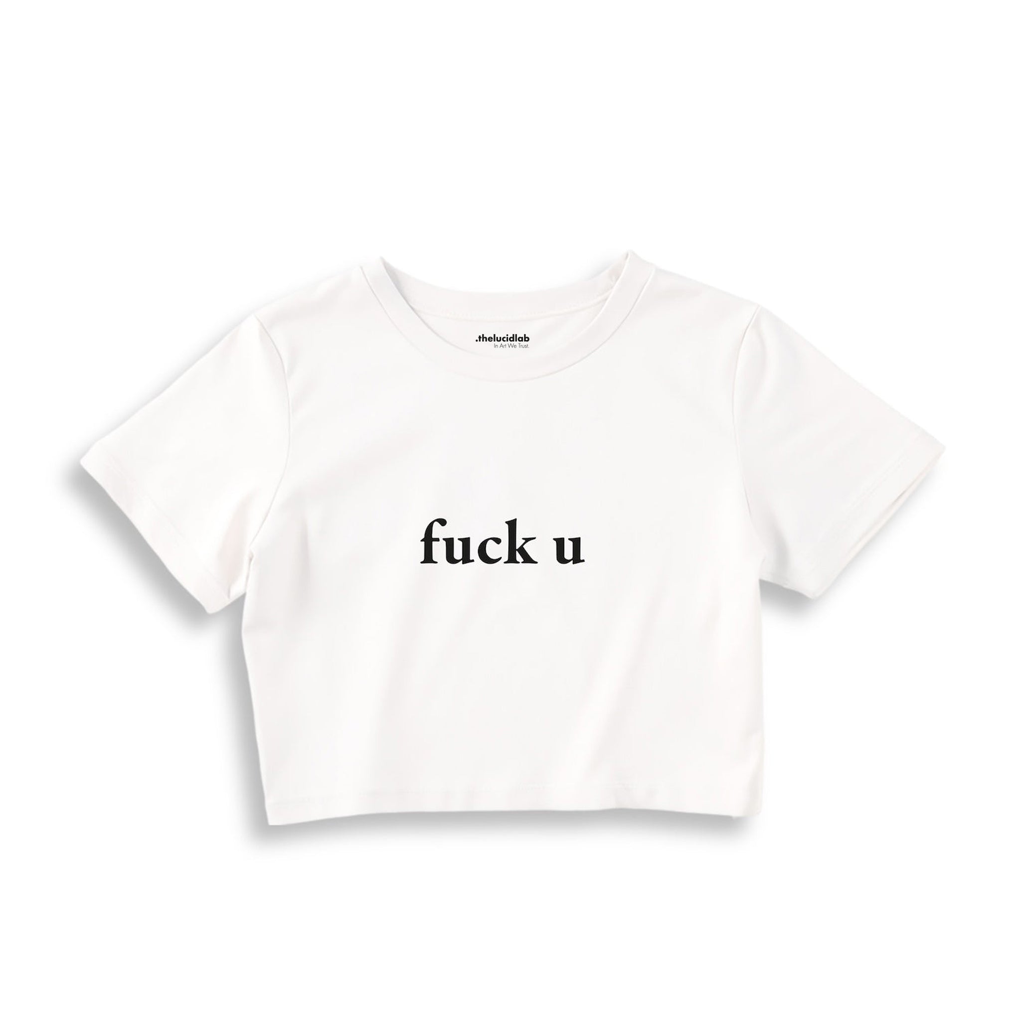 FUCK U Crop Tişört — Beyaz