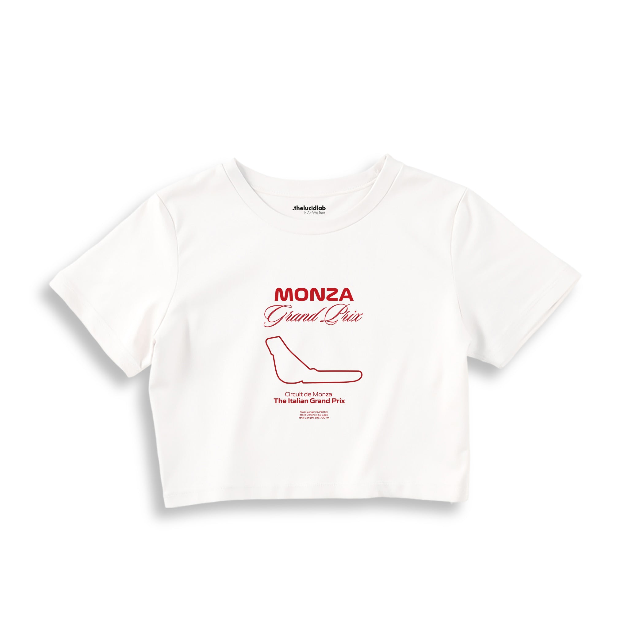 Monza Grand Prix Crop Tişört — Beyaz