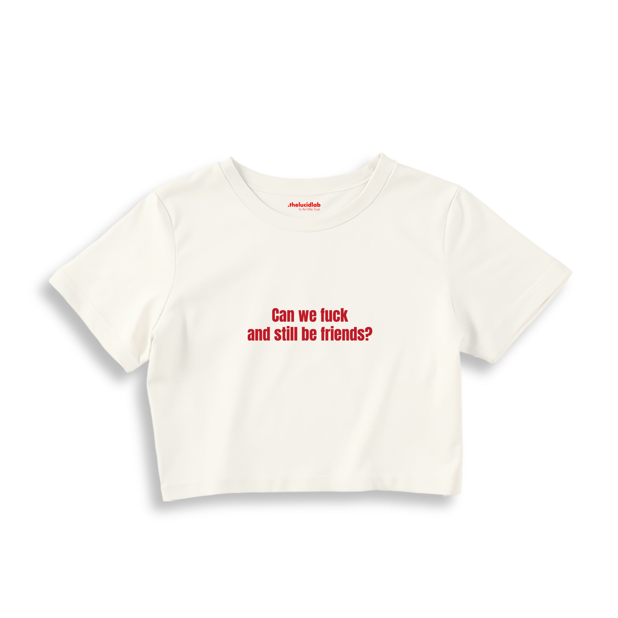Can We Fuck Crop Tişört — Ekru