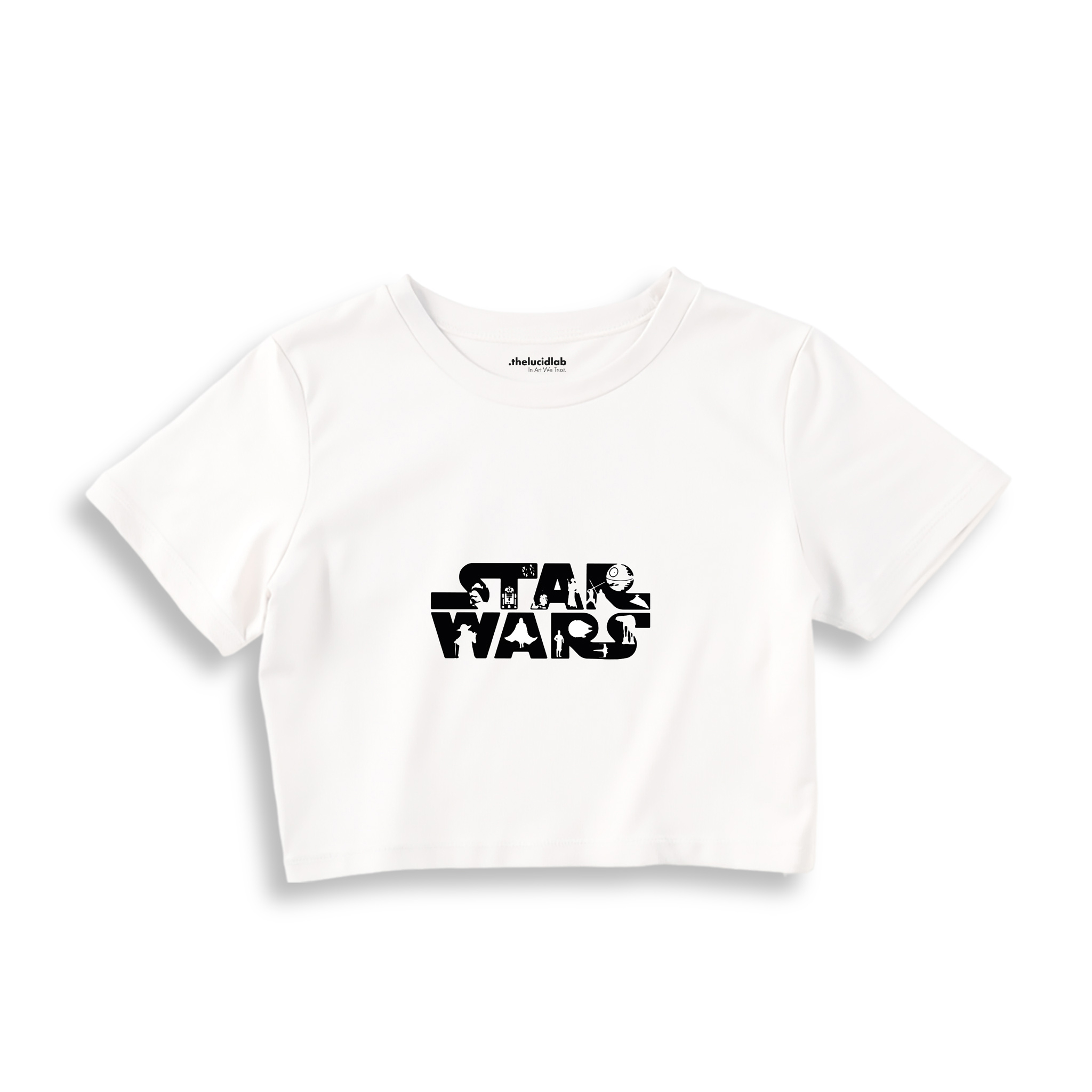 Star Wars Crop Tişört — Beyaz