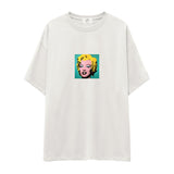 Andy Warhol / Marilyn Monroe Blue Oversize Tişört
