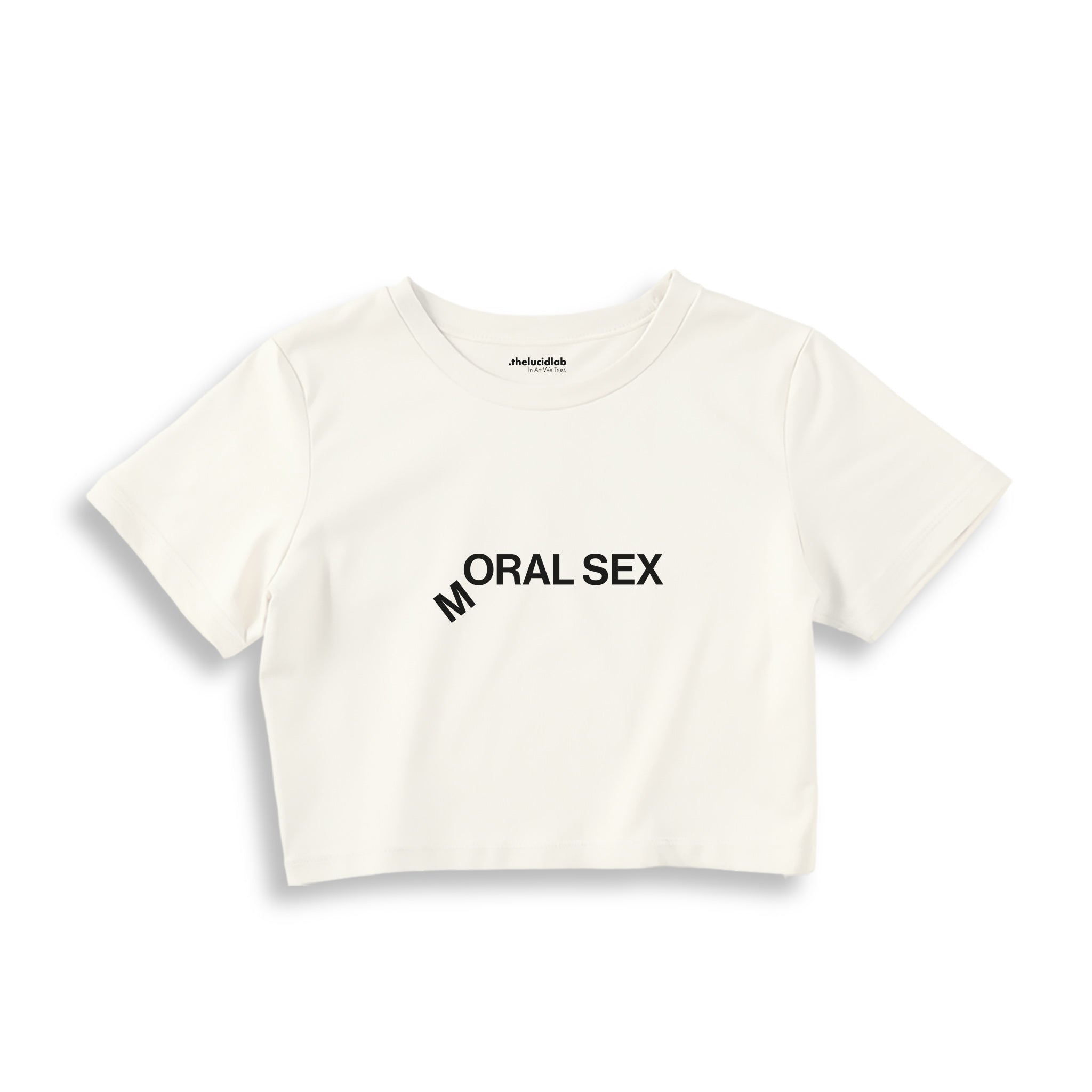 Moral Sex Crop Tişört — Ekru
