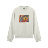 Color Study, Squares With Concentric Circles Oversize Sweatshirt
