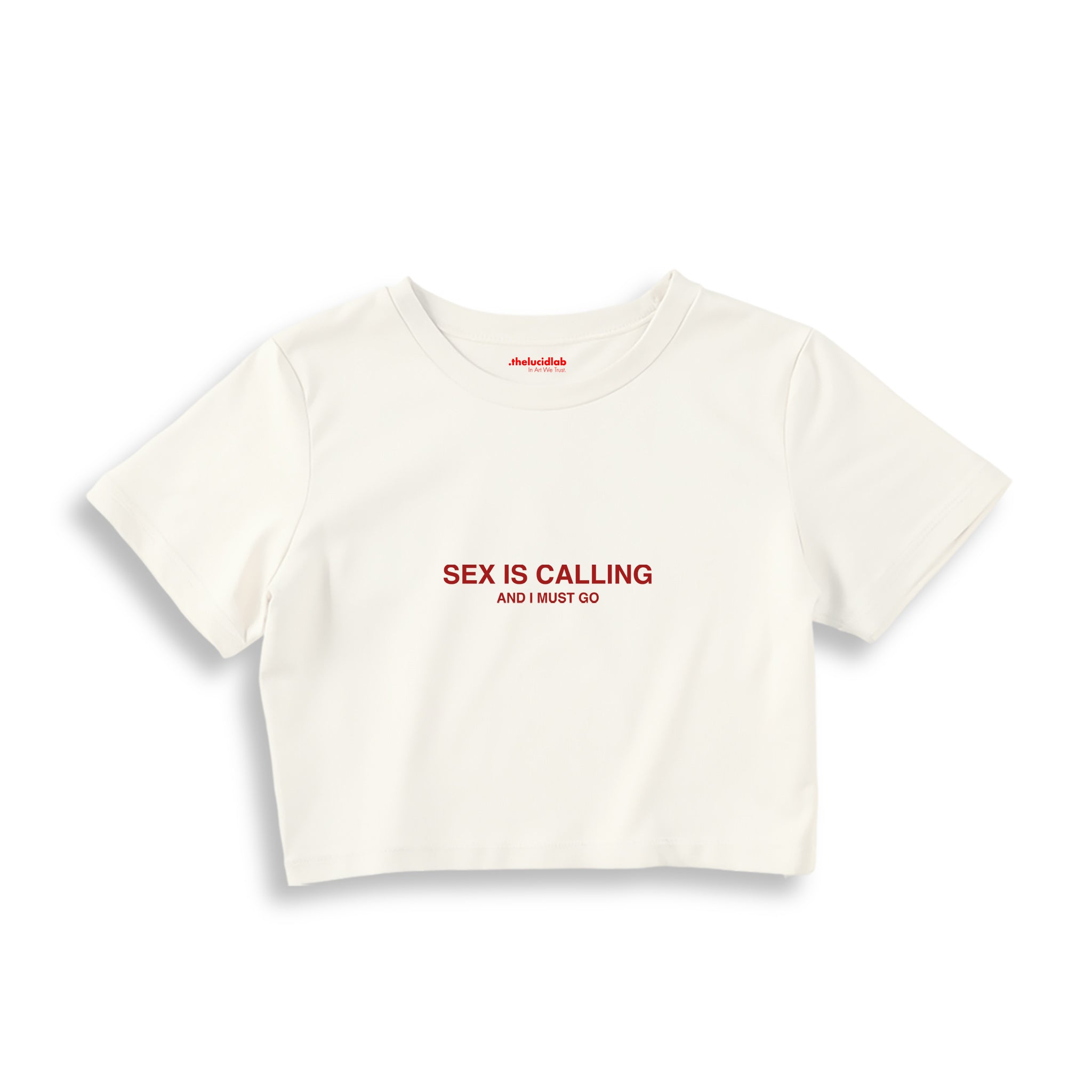 Sex is Calling Crop Tişört — Ekru