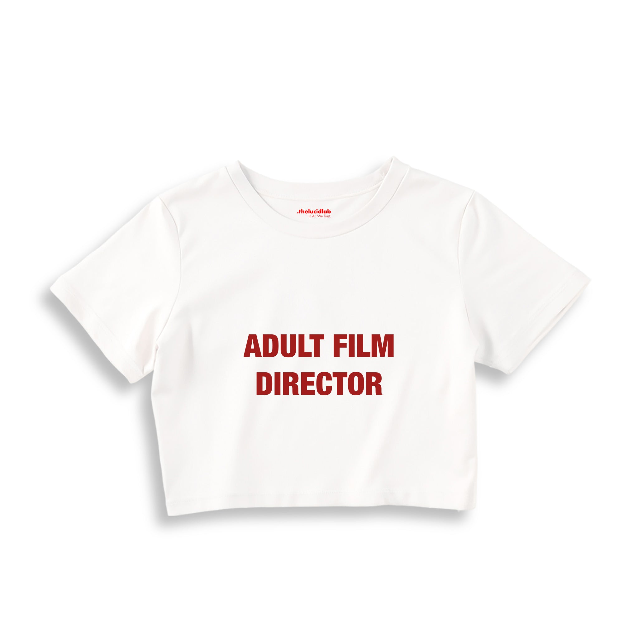 Adult Film Director Crop Tişört — Beyaz