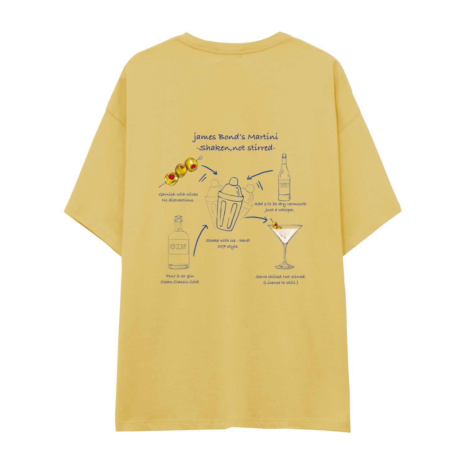 James Bond's Martini Oversize Tişört