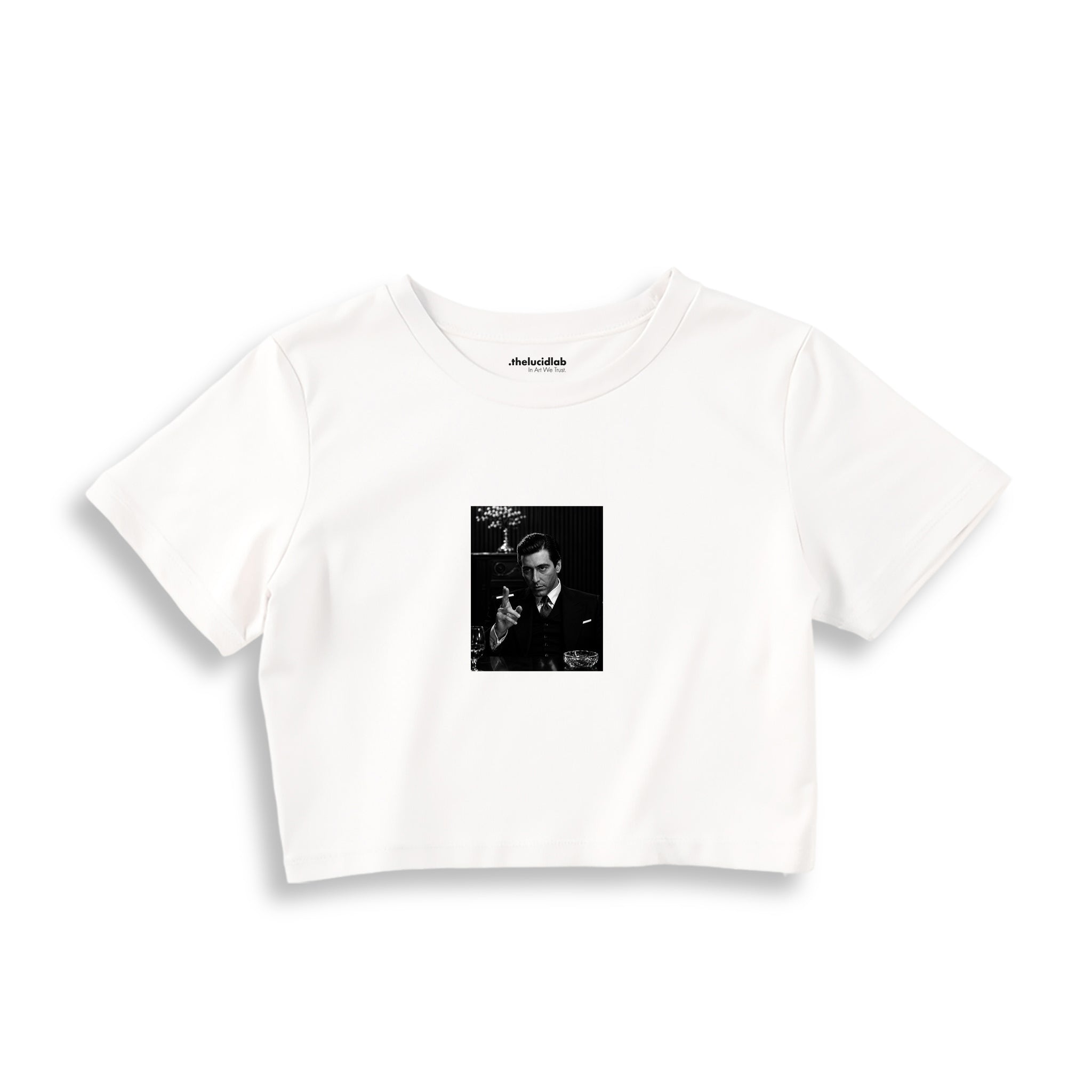 Michael Corleone Crop Tişört — Beyaz