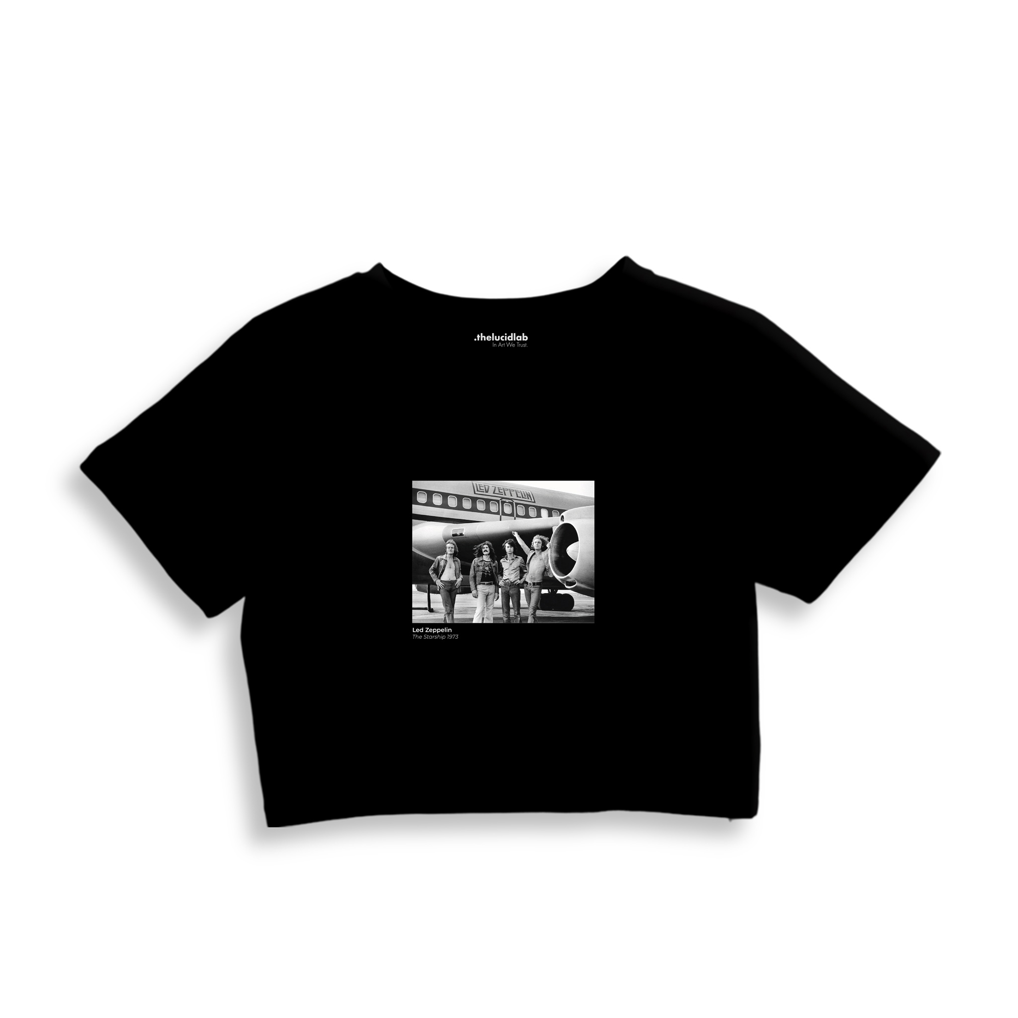 Led Zeppelin The Starship Crop Tişört — Siyah