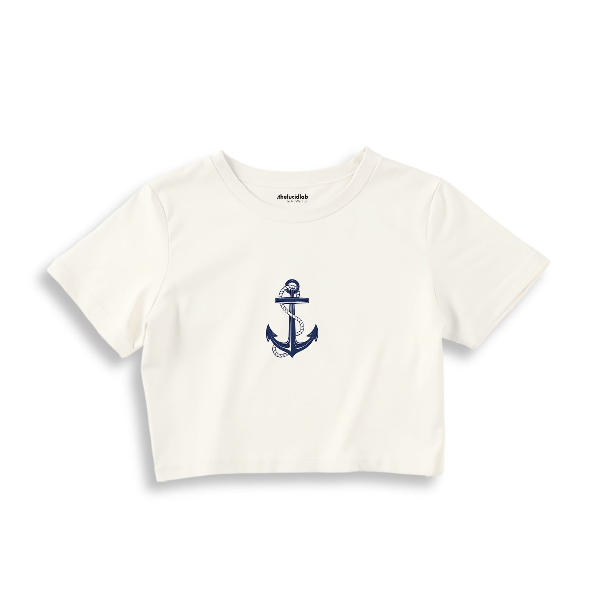 Sailor Crop Tişört — Ekru
