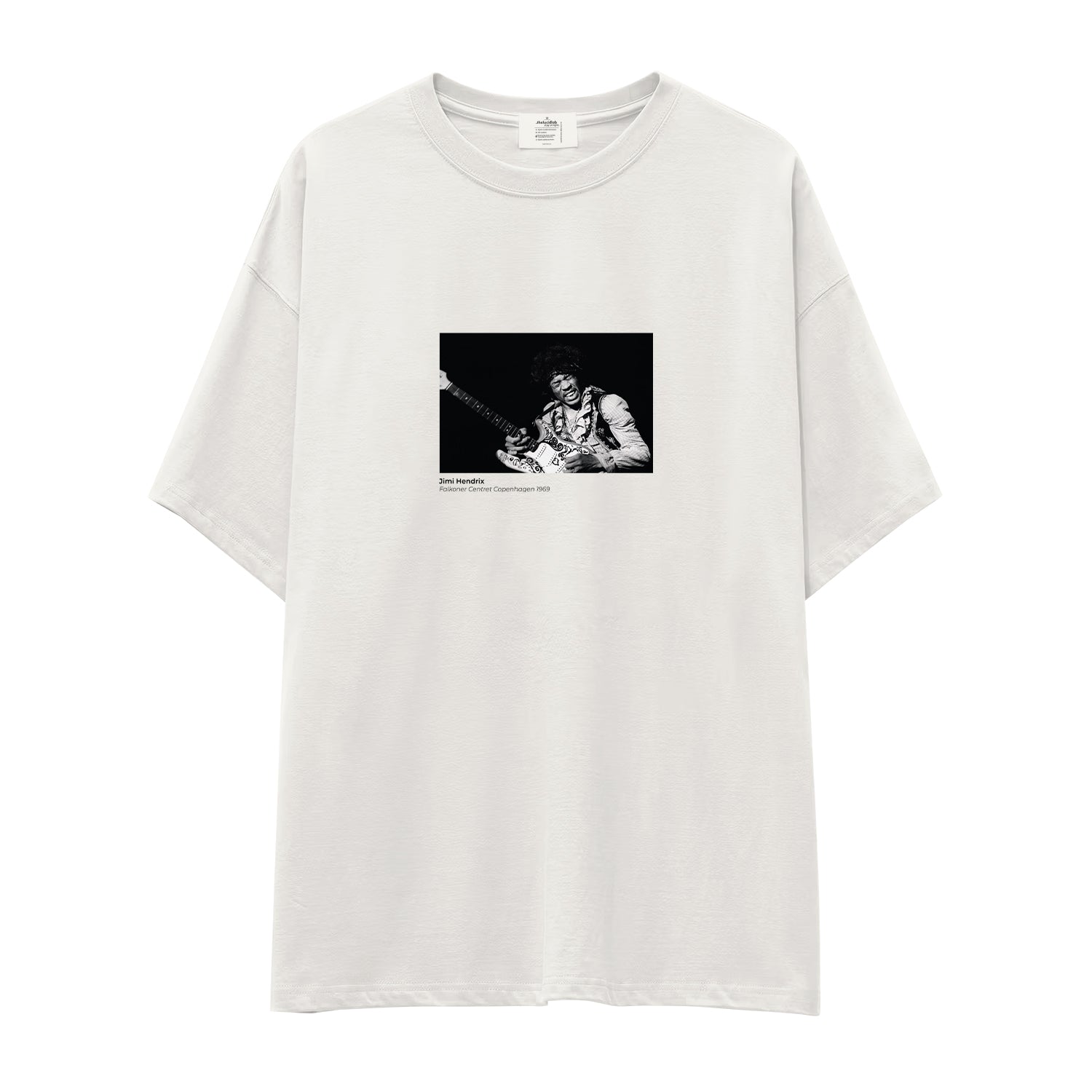 Jimi Hendrix Falkoner Centret Copenhagen 1969 Oversize Tişört