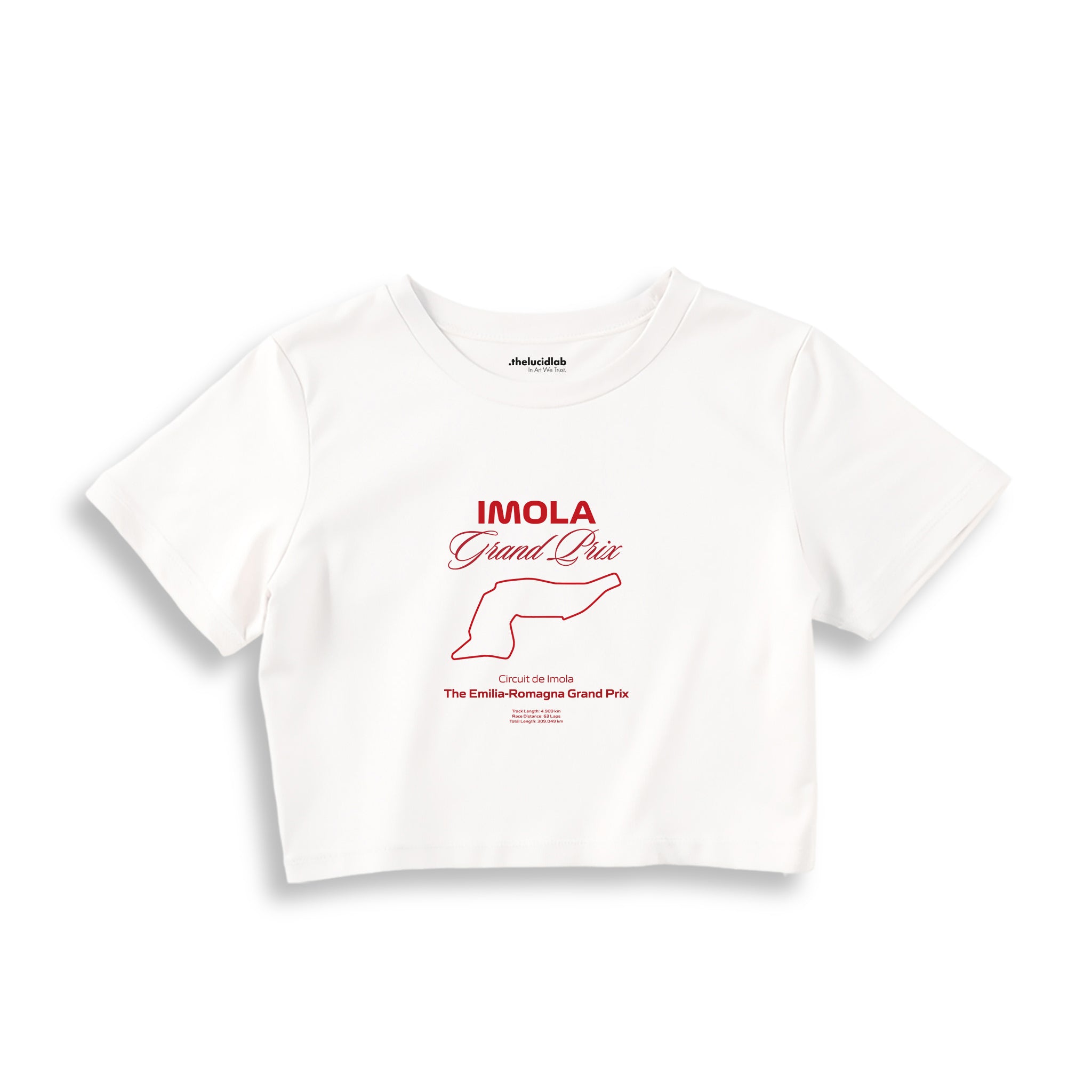 Imola Grand Prix Crop Tişört — Beyaz