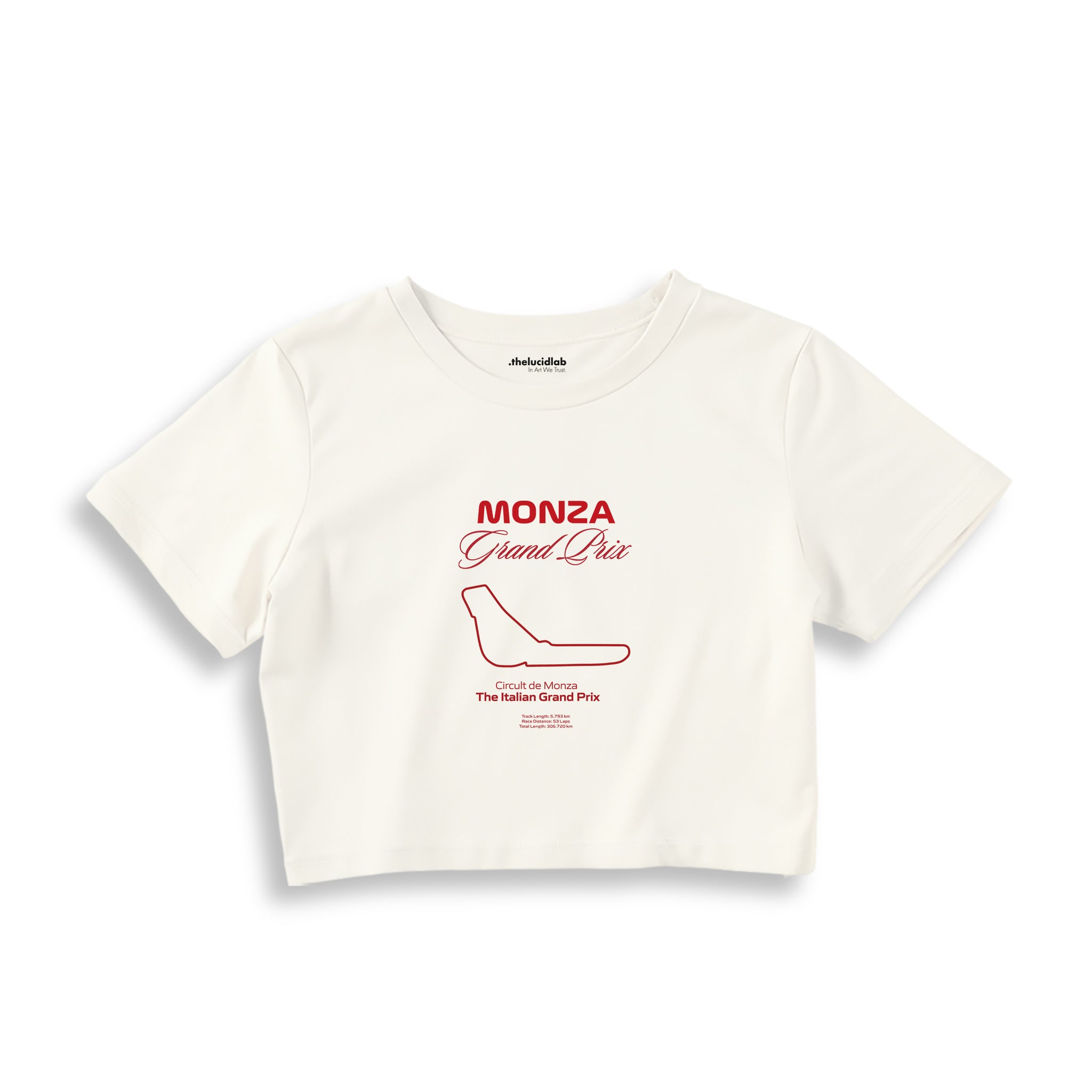 Monza Grand Prix Crop Tişört — Ekru