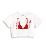 Red Bikini Crop Tişört