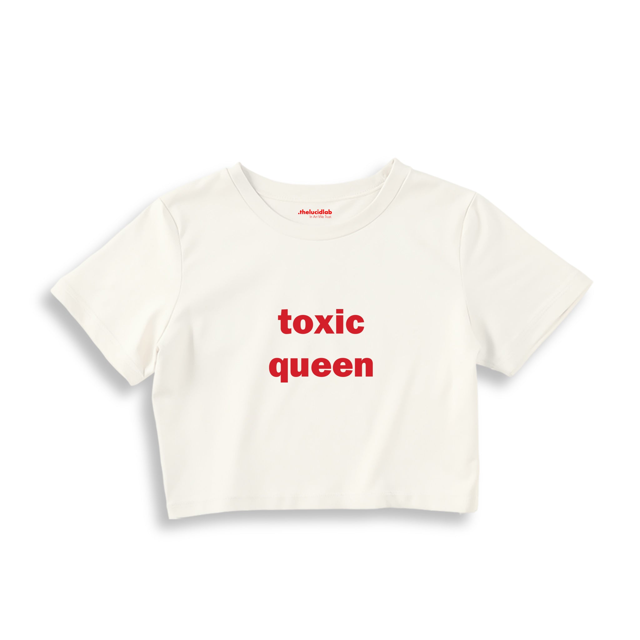 Toxic Queen Crop Tişört — Ekru