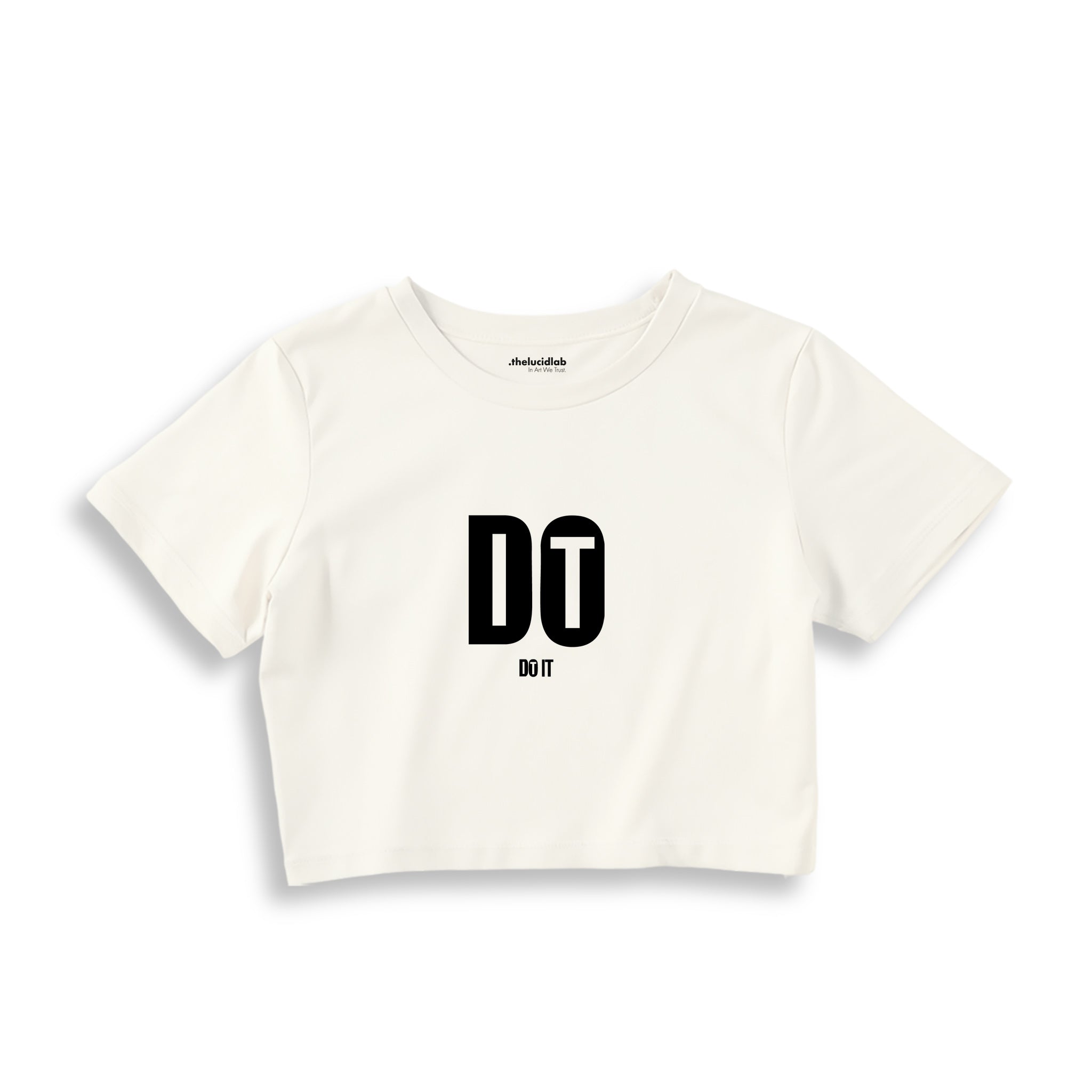 DO IT Crop Tişört — Ekru