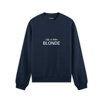 Life is better Blonde Oversize Sweatshirt Lacivert Ön