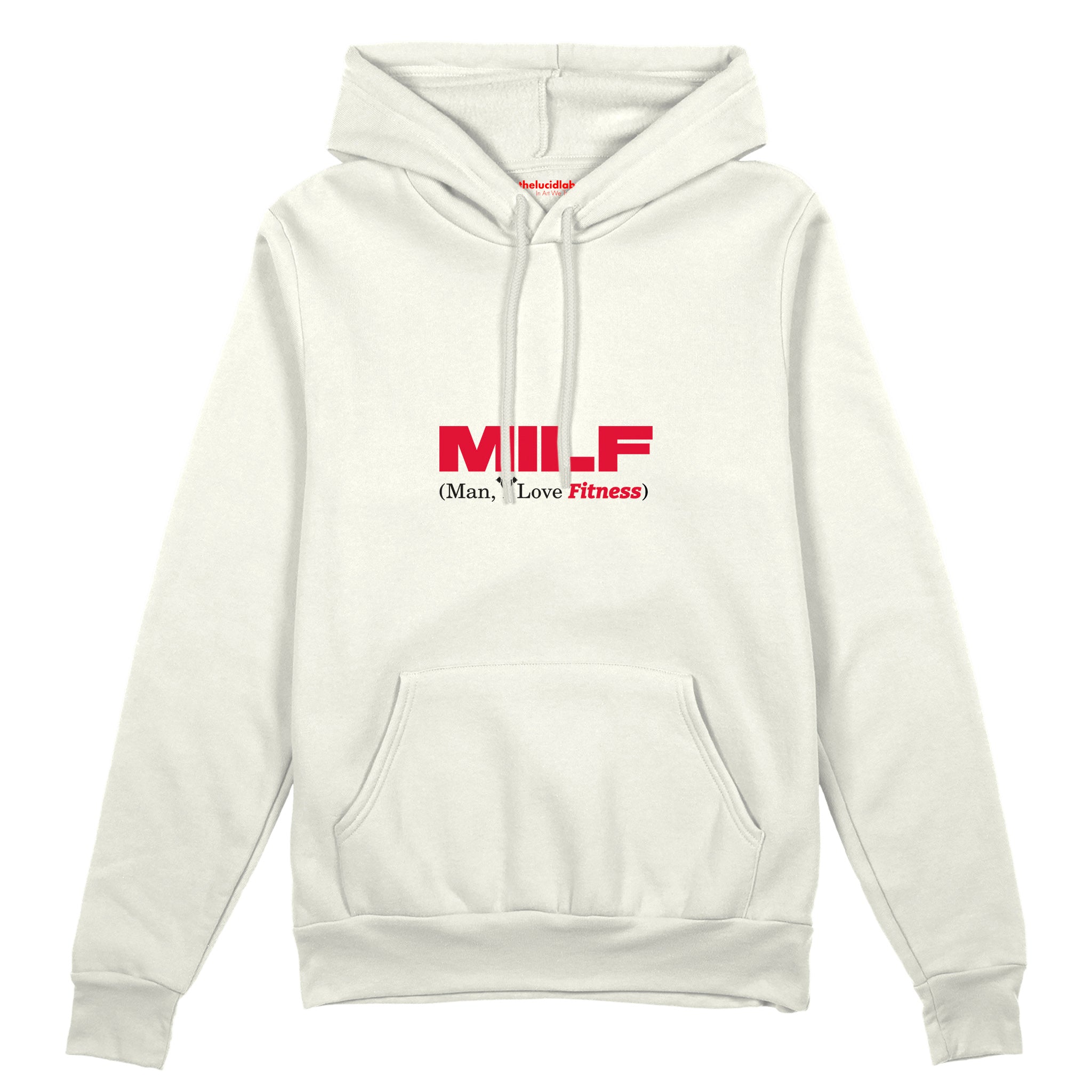 MILF / Man I Love Fitness Oversize Hoodie Beyaz Ön