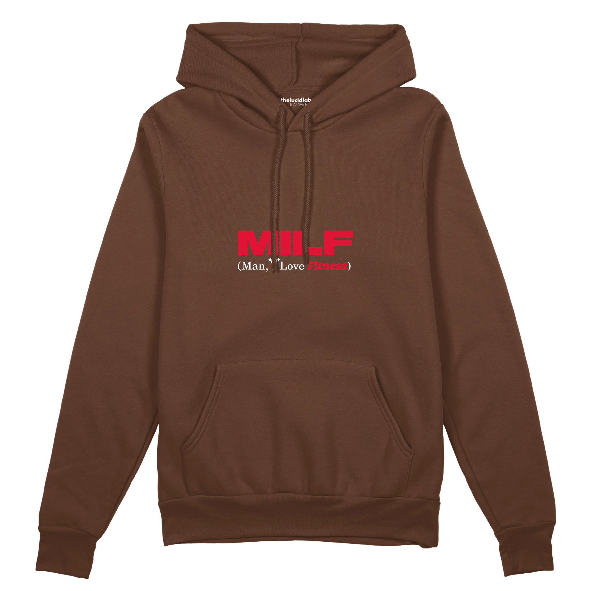 MILF / Man I Love Fitness Oversize Hoodie Kahverengi Ön