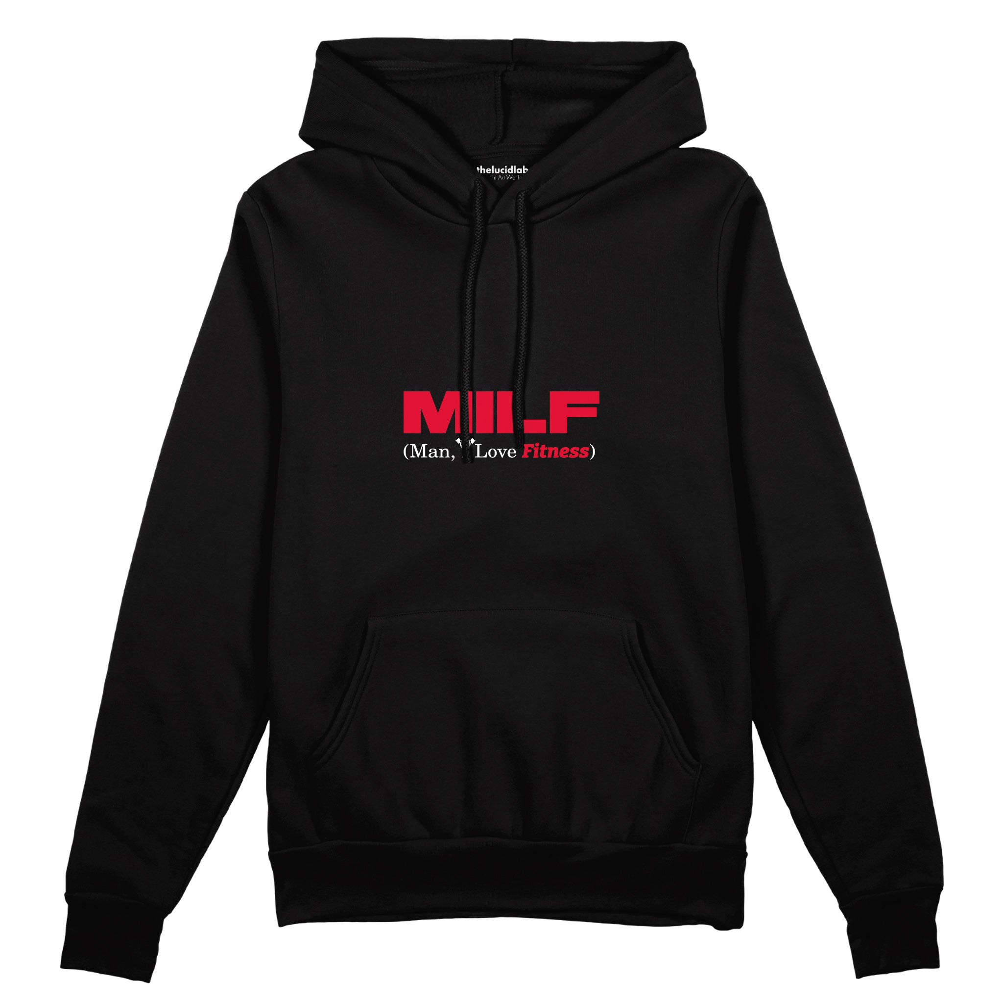 MILF / Man I Love Fitness Oversize Hoodie Siyah Ön