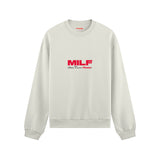 MILF / Man I Love Fitness Oversize Sweatshirt Beyaz Ön