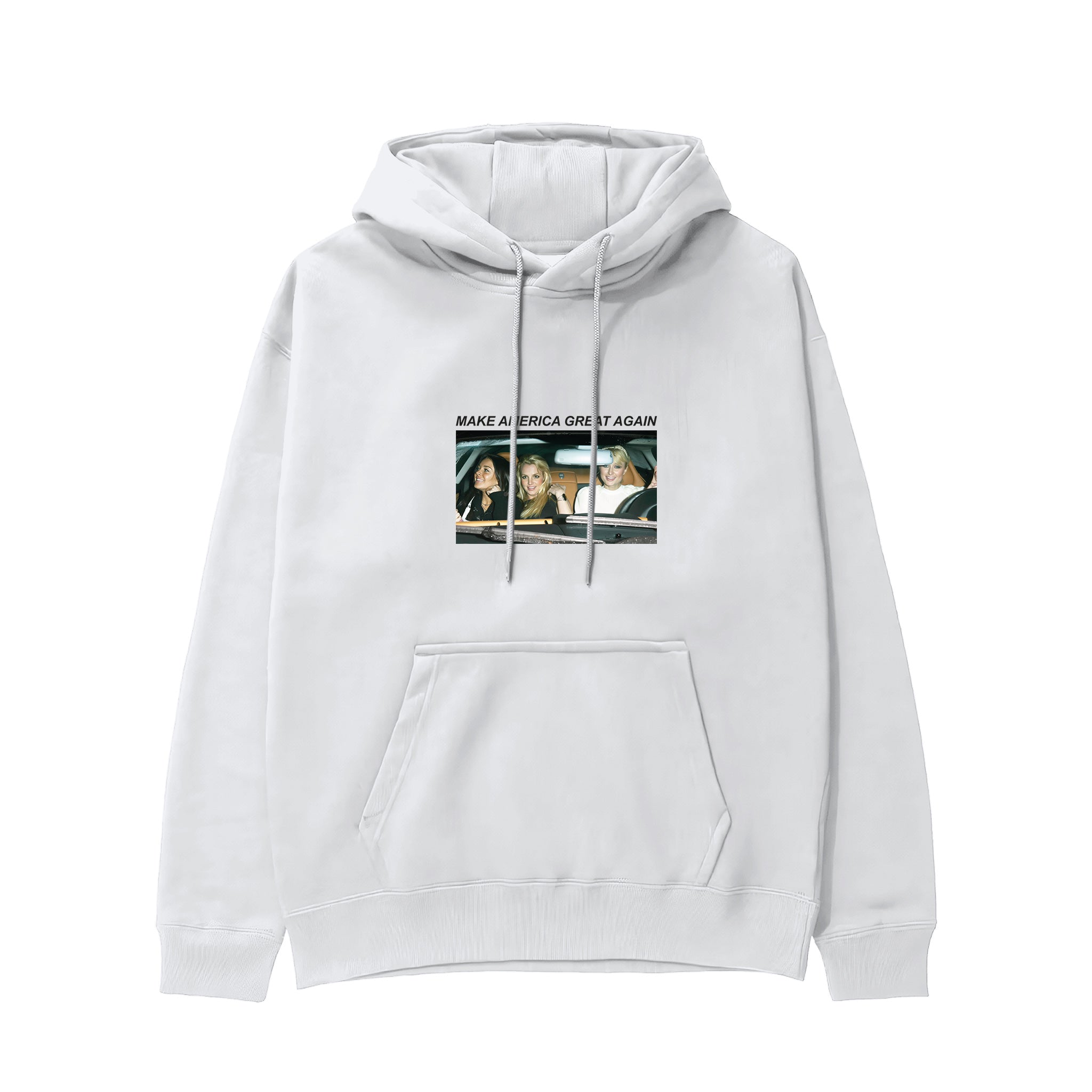 Make America Great Again Hoodie Beyaz Ön