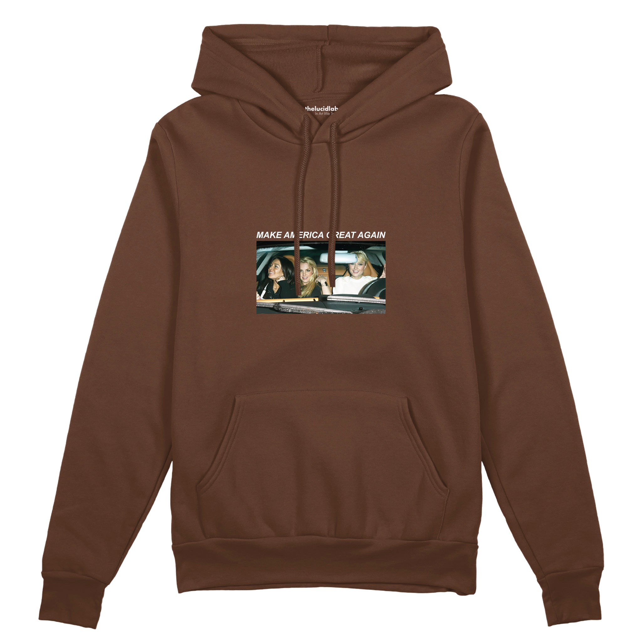 Make America Great Again Oversize Hoodie Kahverengi Ön