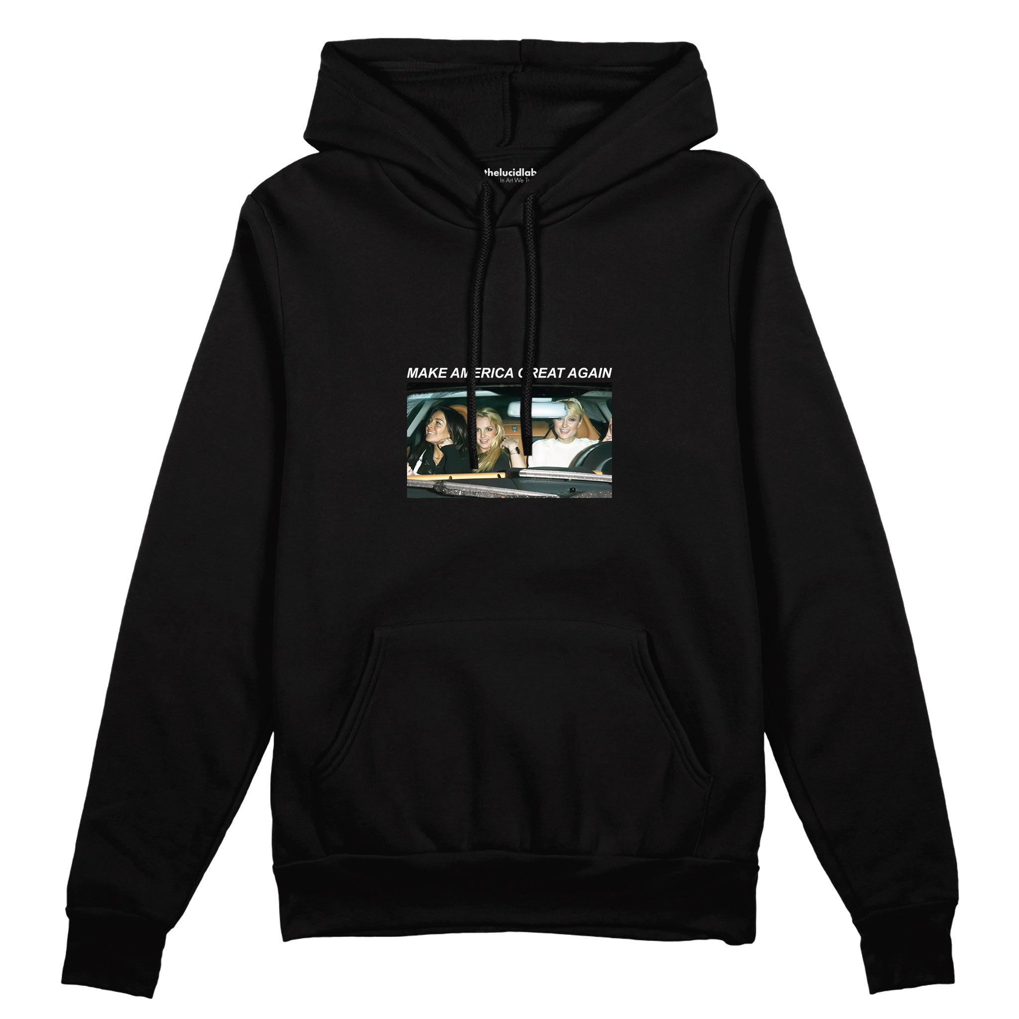 Make America Great Again Oversize Hoodie Siyah Ön