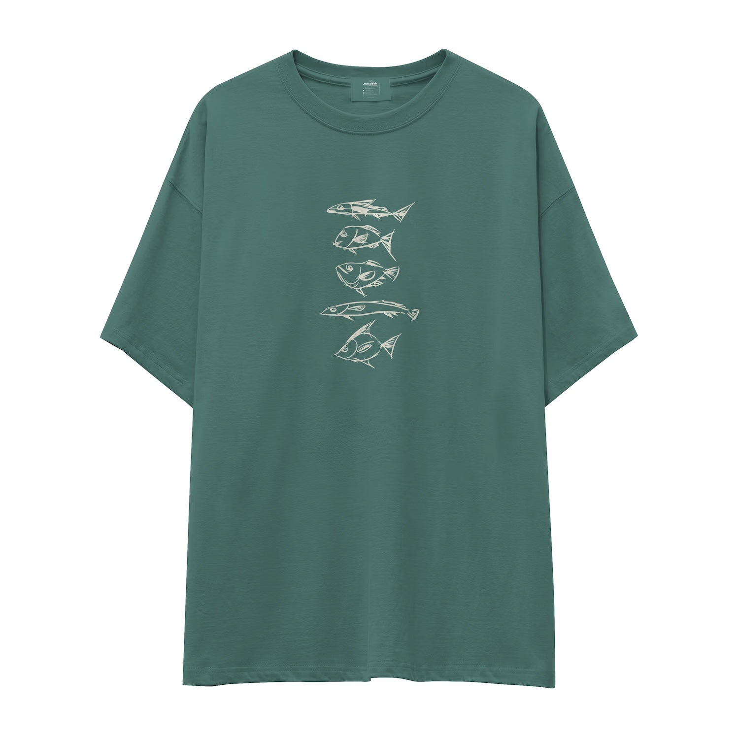 Sketches of Fish Oversize Tişört