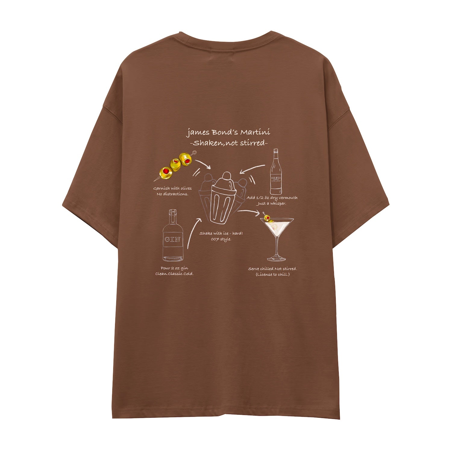 James Bond's Martini Oversize Tişört