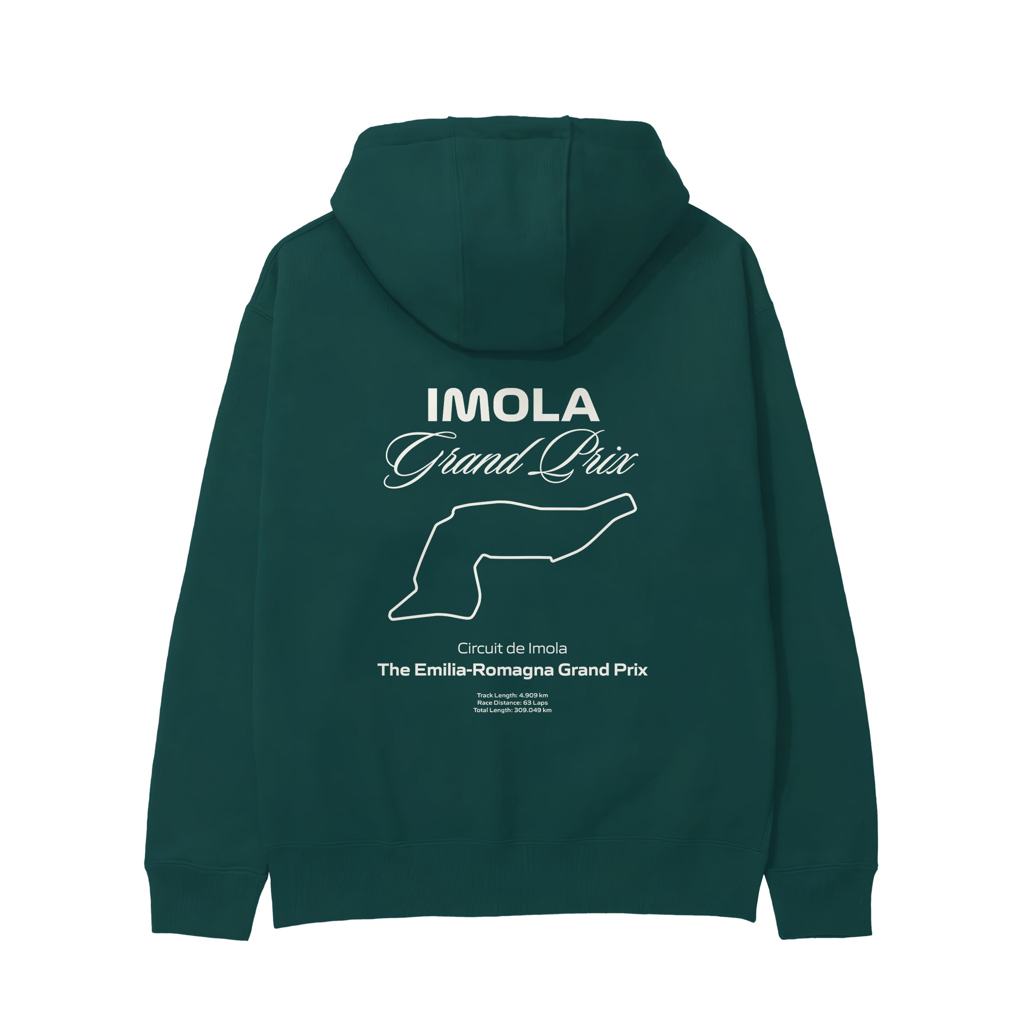 Imola Grand Prix Hoodie Koyu Yeşil Arka