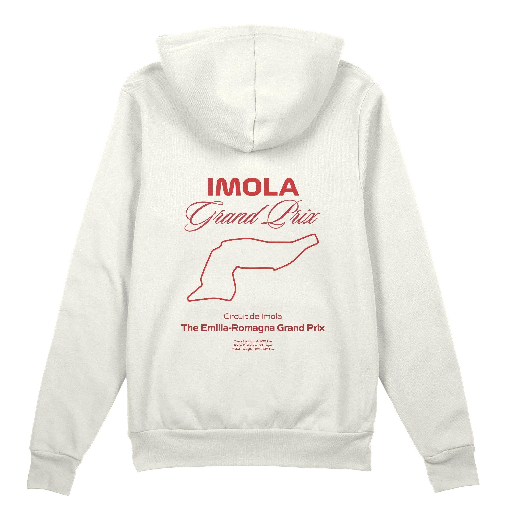 Imola Grand Prix Oversize Hoodie Beyaz Arka
