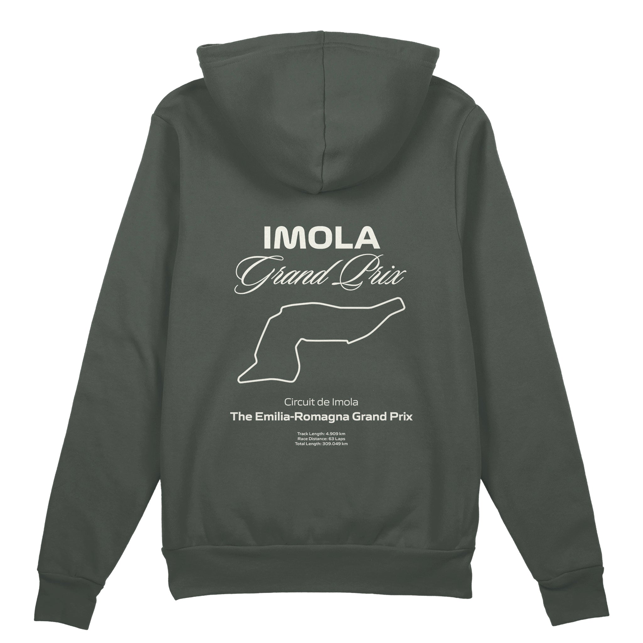 Imola Grand Prix Oversize Hoodie Antrasit Arka