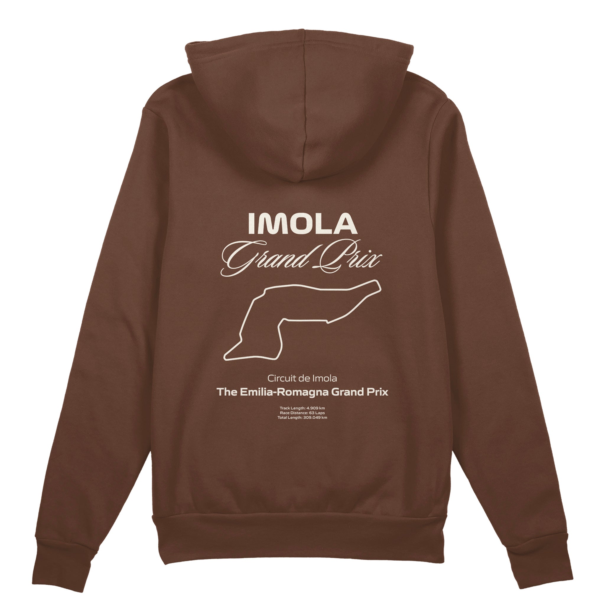 Imola Grand Prix Oversize Hoodie Kahverengi Arka