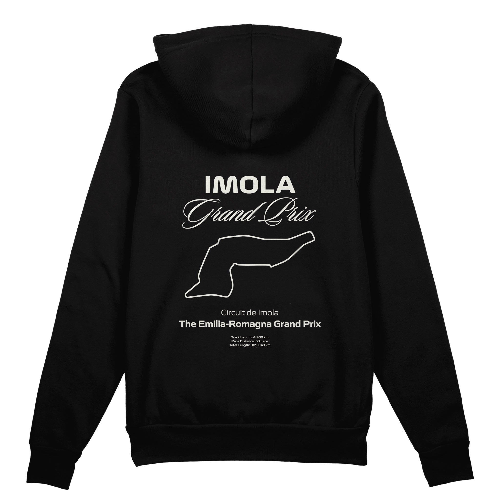 Imola Grand Prix Oversize Hoodie Siyah Arka