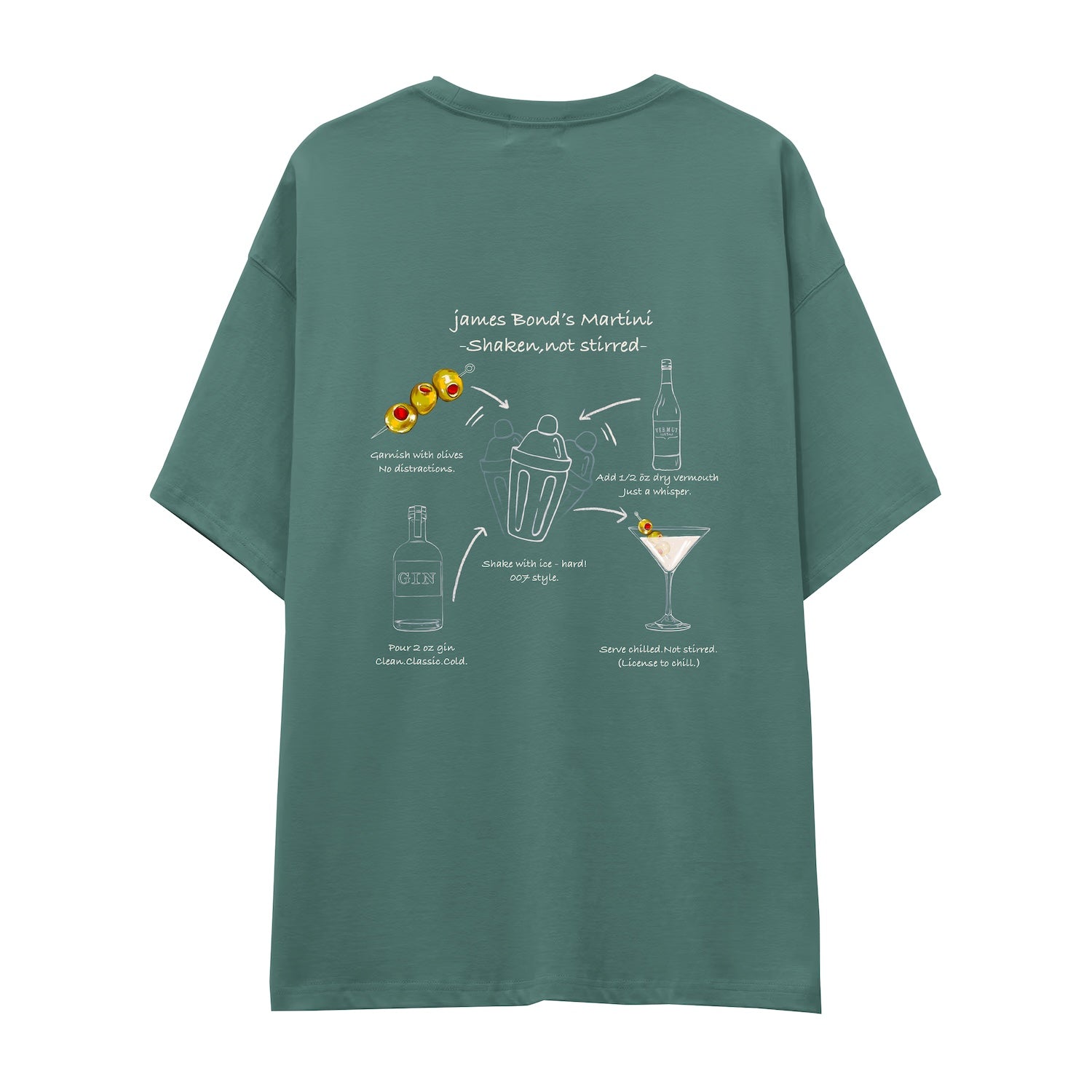 James Bond's Martini Oversize Tişört
