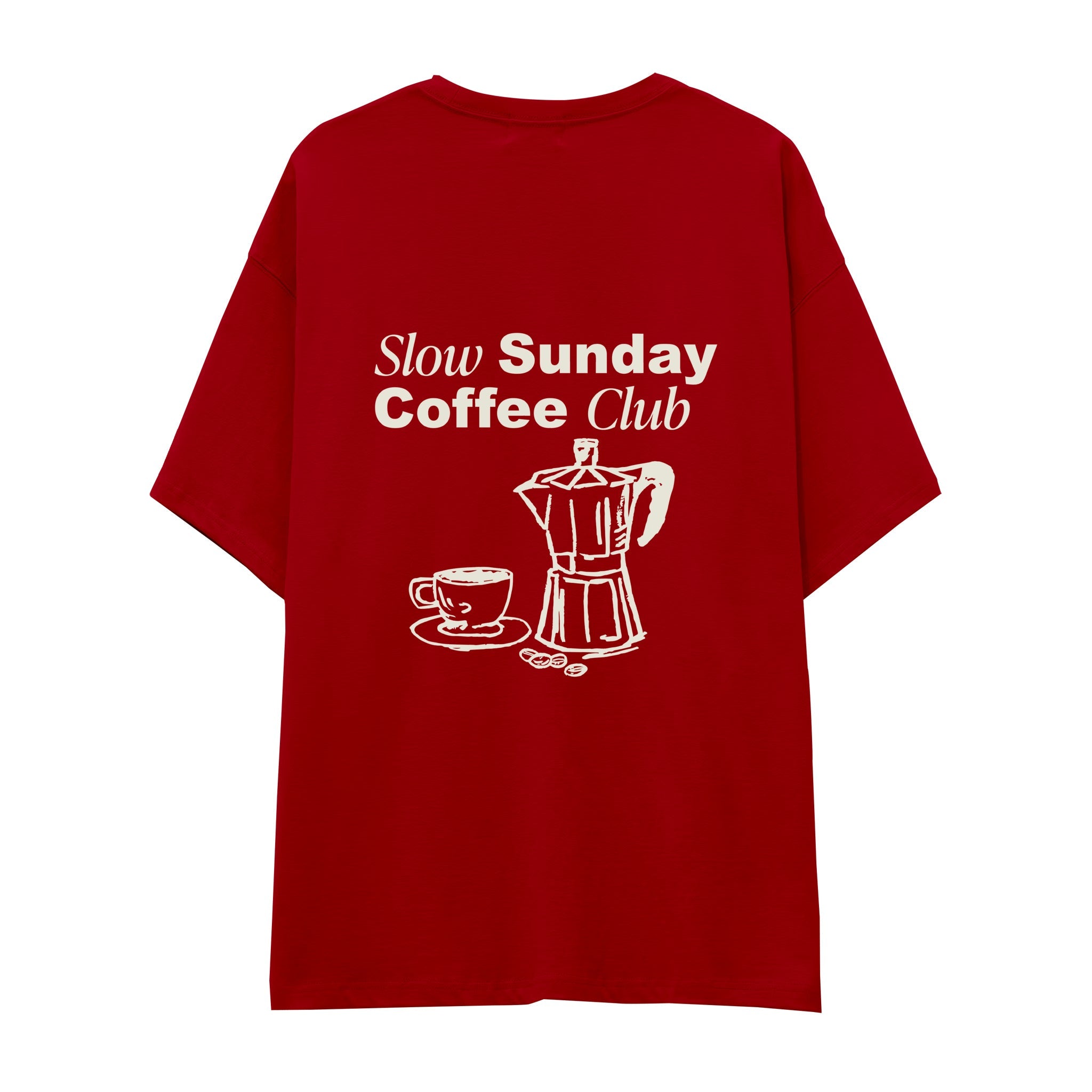 Slow Sunday Coffee Club Oversize Tişört
