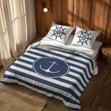 Sailor Badge & Dümen / Blue Çift Taraflı Nevresim Takımı