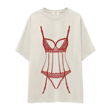 Bordeaux Silhouette Oversize Tişört