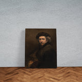 Self-Portrait with Beret and Turned-Up Collar Kanvas Tablo