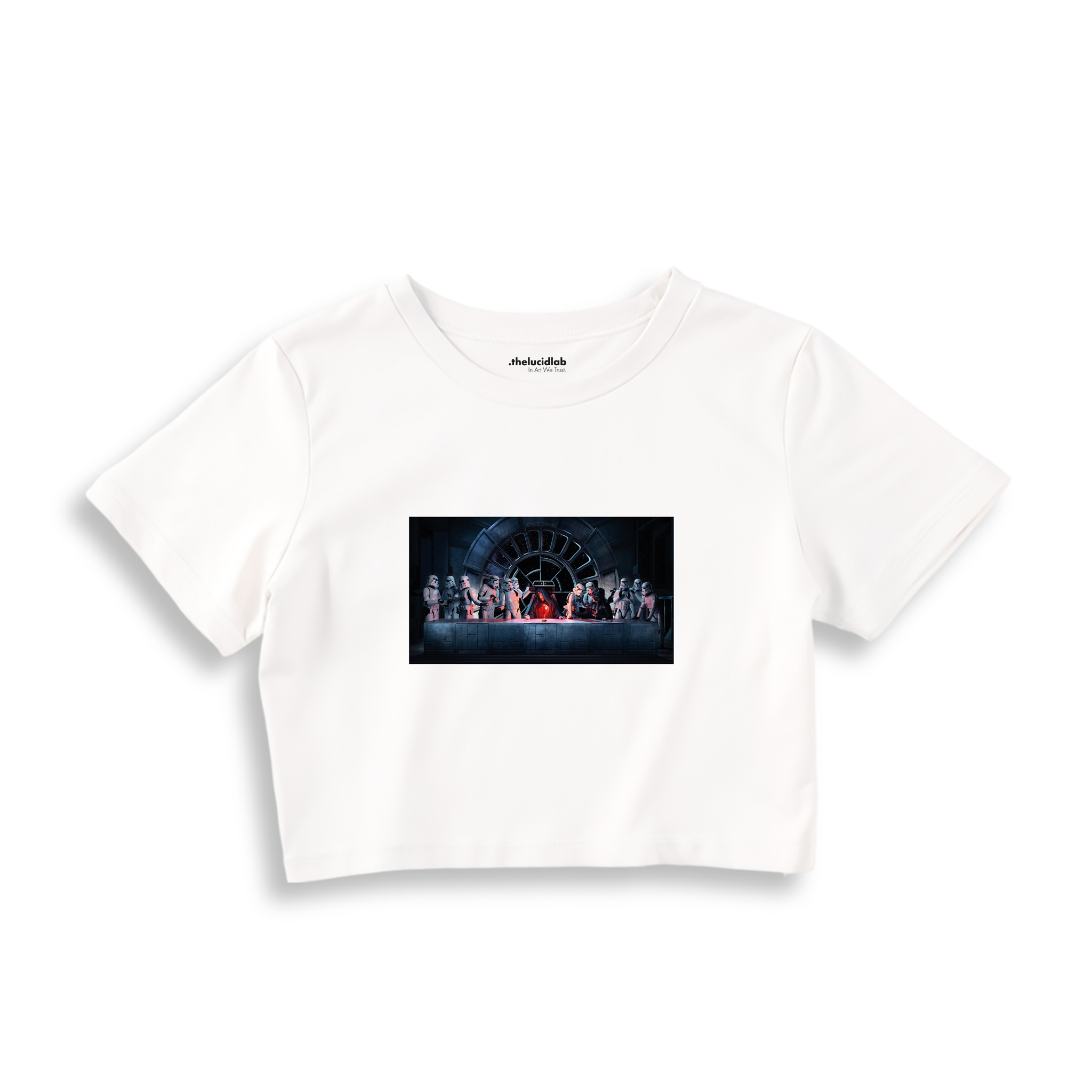 Star Wars Last Supper Crop Tişört — Beyaz