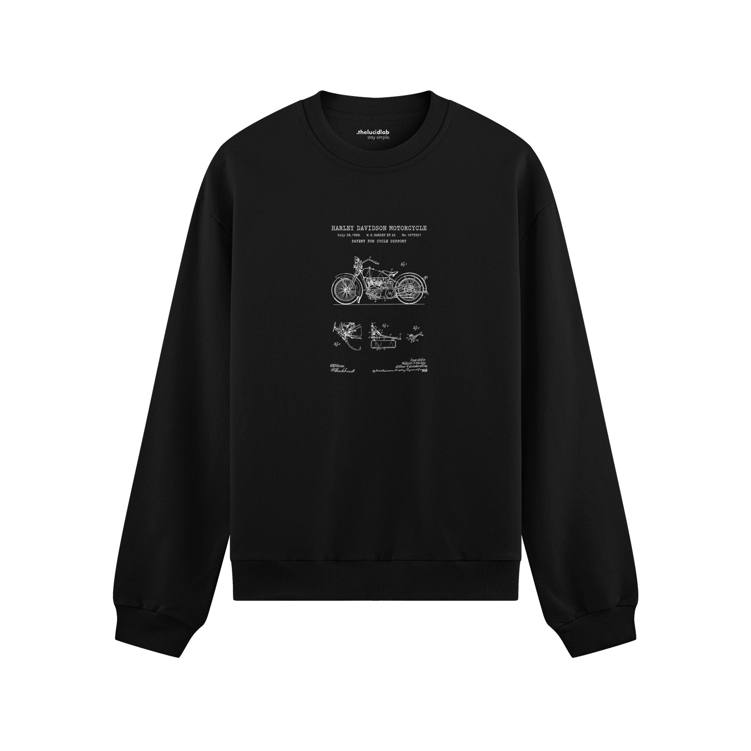 Harley Davidson Model 28B Motosiklet Oversize Sweatshirt