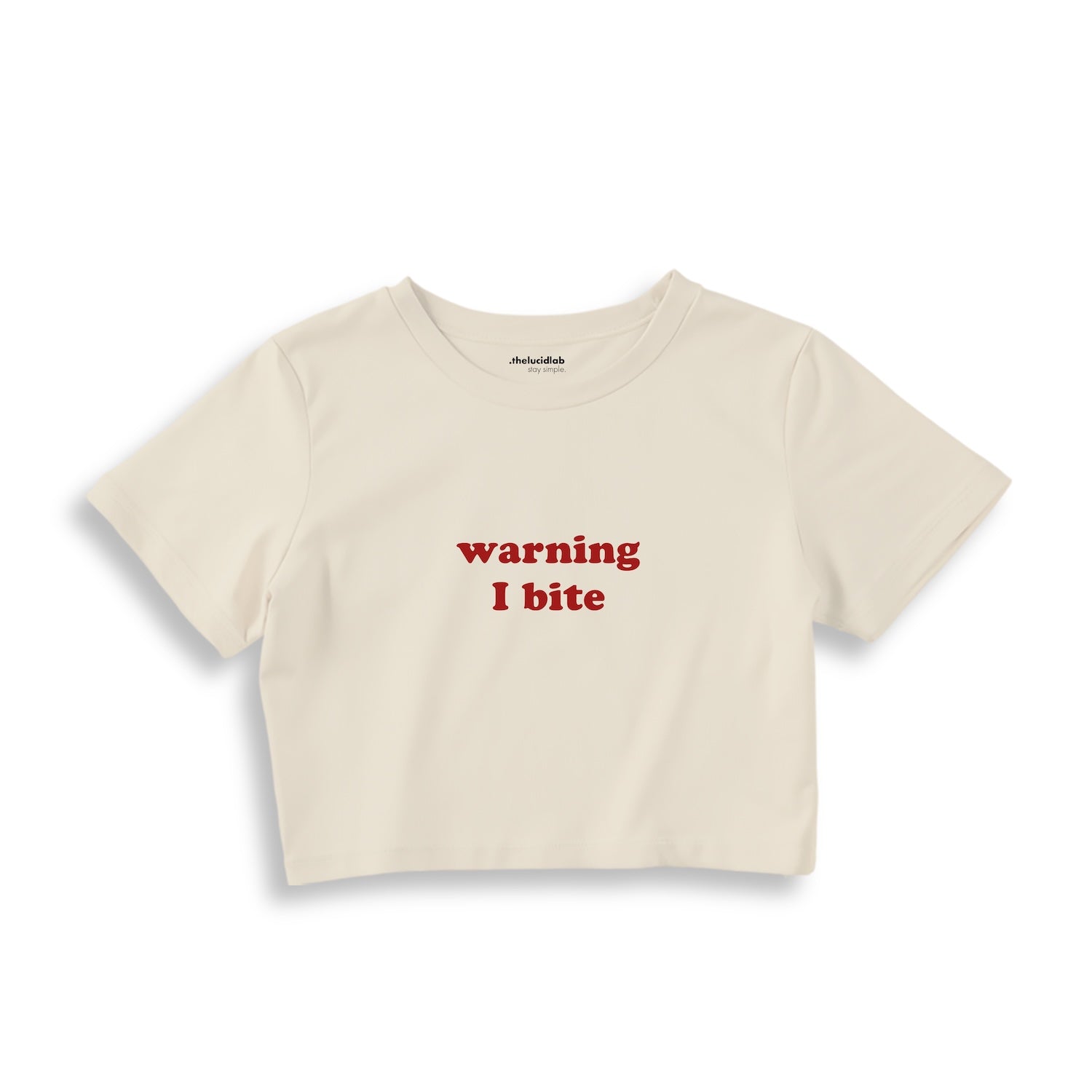 Warning I Bite Crop Tişört
