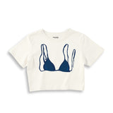 Navy Blue Bikini Crop Top