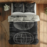 Millennium Falcon Ivory & Death Star Chalkboard Çift Taraflı Nevresim Takımı