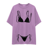 Black Bikini Oversize Tişört