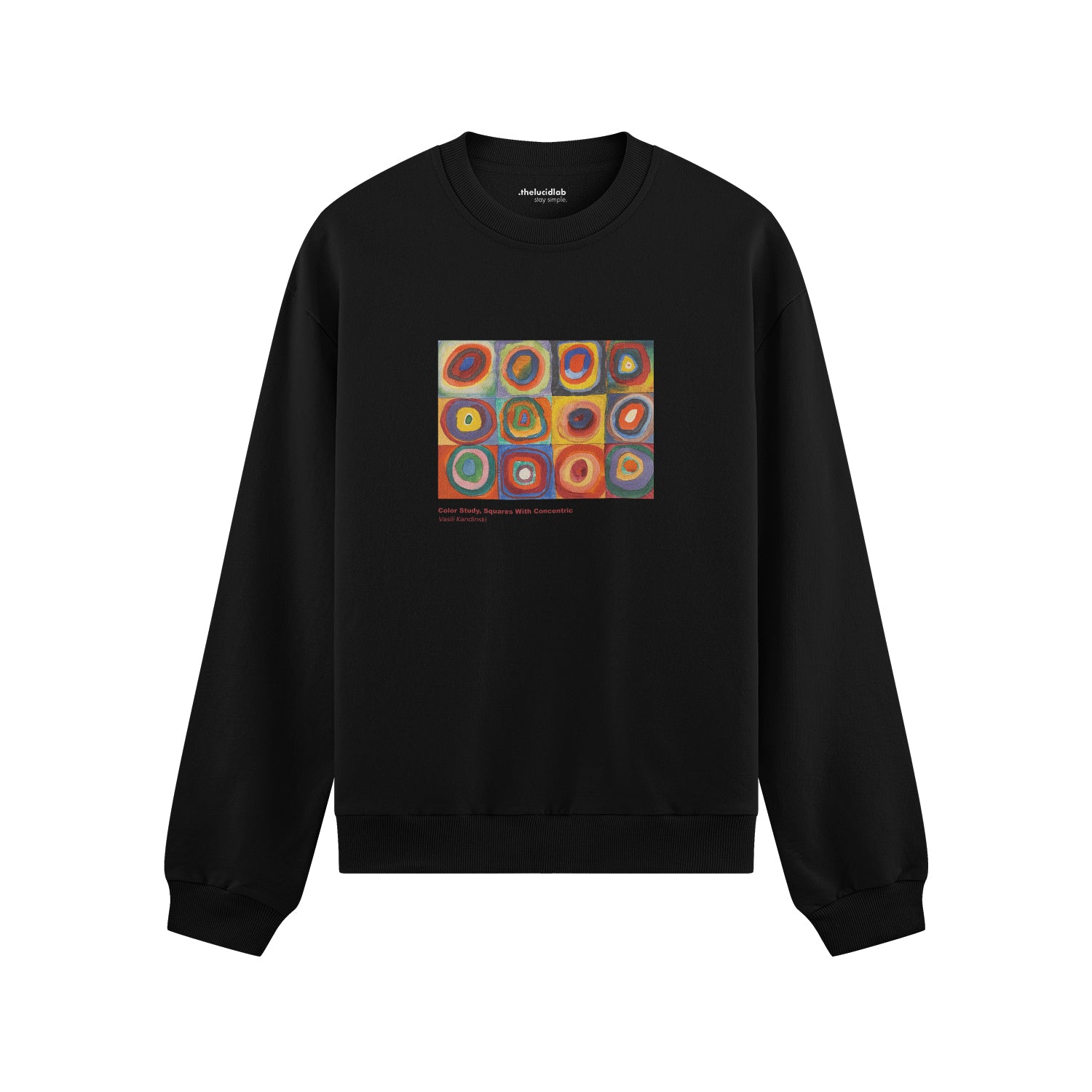 Color Study, Squares With Concentric Circles Oversize Sweatshirt