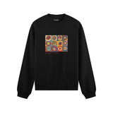 Color Study, Squares With Concentric Circles Oversize Sweatshirt