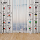 All Tracks White / Formula 1 Pistleri Fon Perde