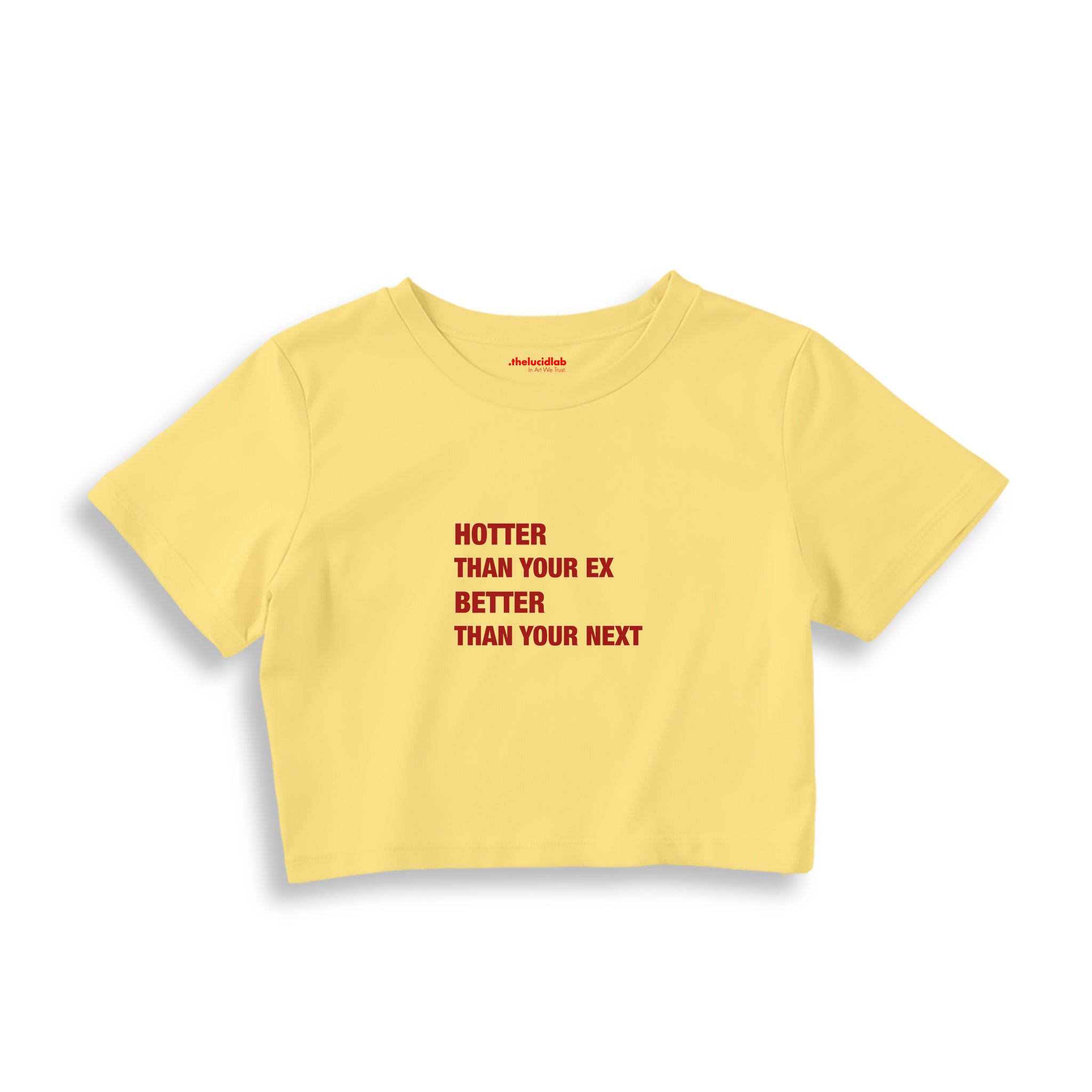 Hotter & Better Crop Tişört — Sarı