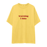Warning I Bite Oversize Tişört